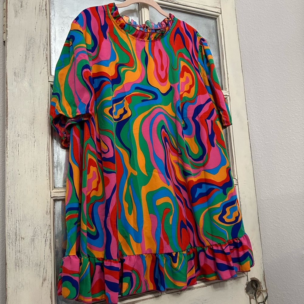 SHEIN Colorful Swirl Blouse